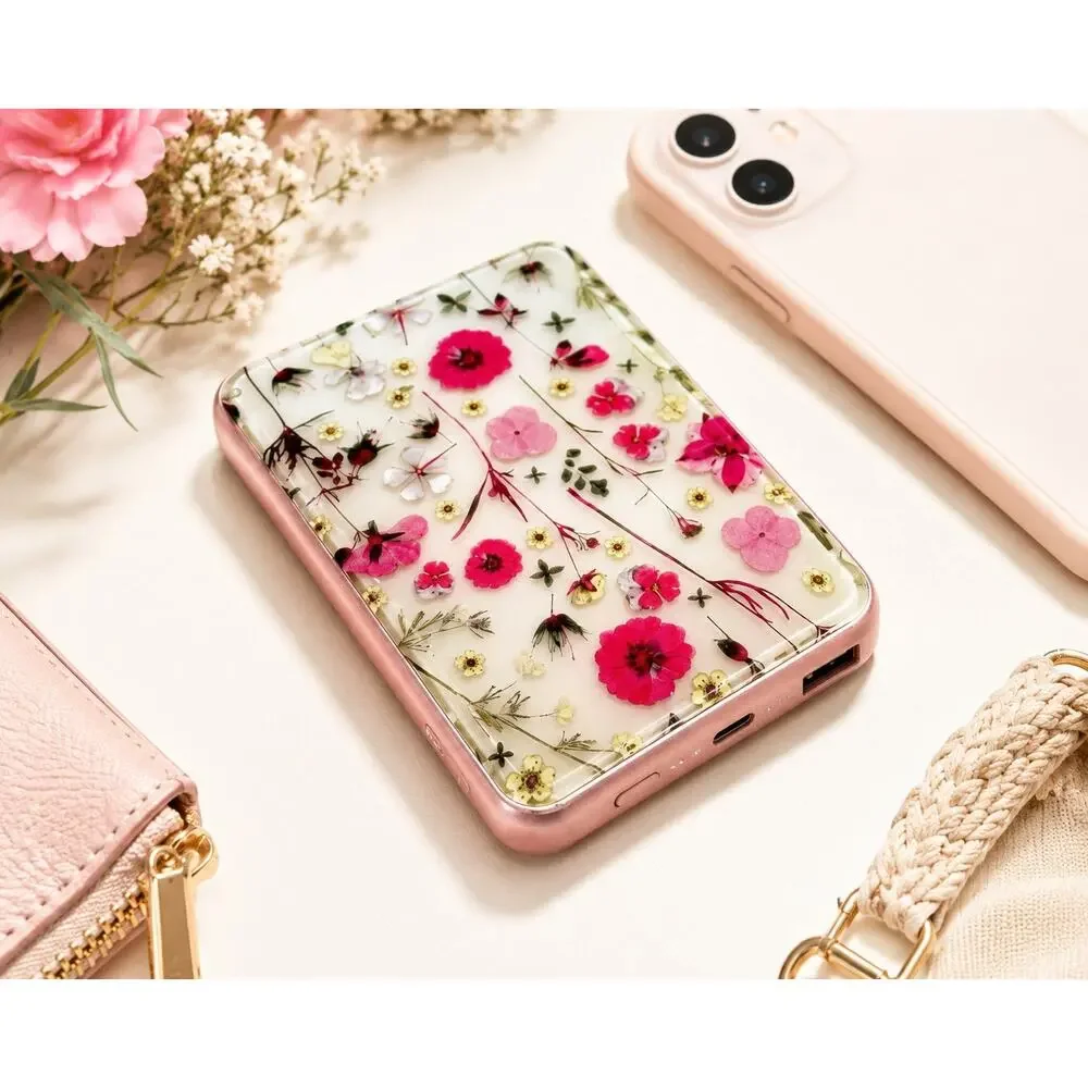 Heyday 5000mAh Portable Power Bank Multi Floral Pink Phone Charger Travel Cute